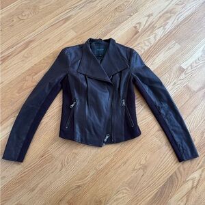 Marc New York Andrew Marc eggplant purple Leather suit jacket suit blazer